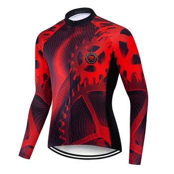 

2020 cycling jersey Men Mountain Bike jersey fall MTB Bicycle Shirt long sleeve Road racing blouse Top spring clothing gear red