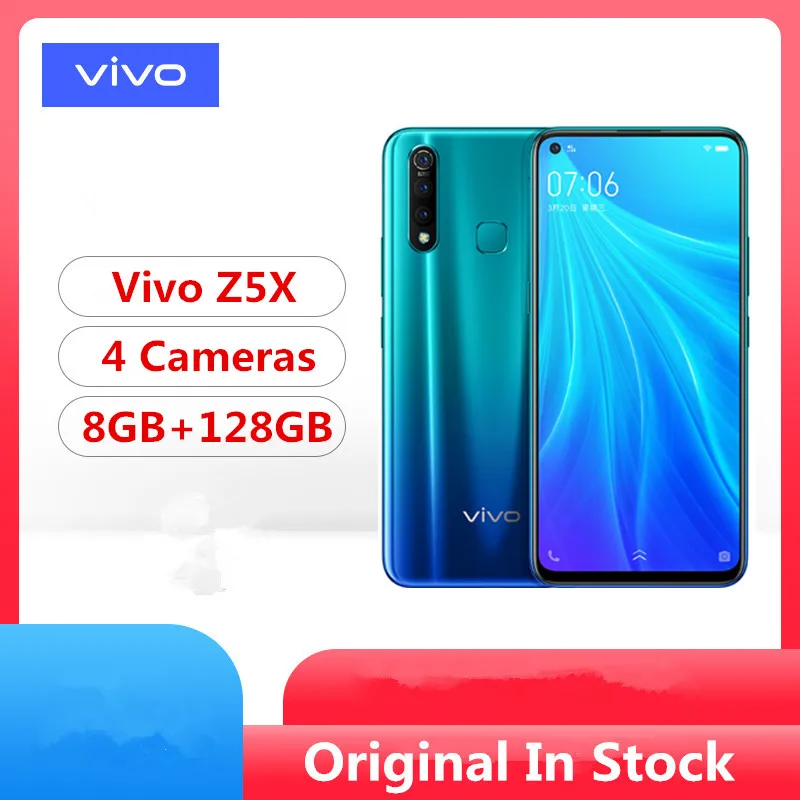 Новая модель Vivo Z5X Смартфон Snapdragon 710 Android 9,0 6,5" 2340X1080 8 ГБ ОЗУ 128 Гб ПЗУ 4 камеры отпечаток пальца ID лица
