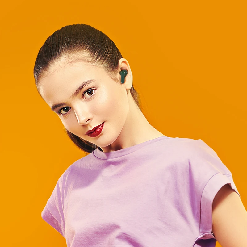 QCY T10 Wireless Bluetooth eadphones 4Mic noise isolation  Dual Armature Driver Headphones Type-C charge