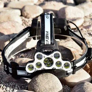 

Headlight Aluminum & ABS Plastic LED Sporting Goods Rechargeable Light Fixture Outdoor Lighting Headlamp 90000LM Hiking Camping