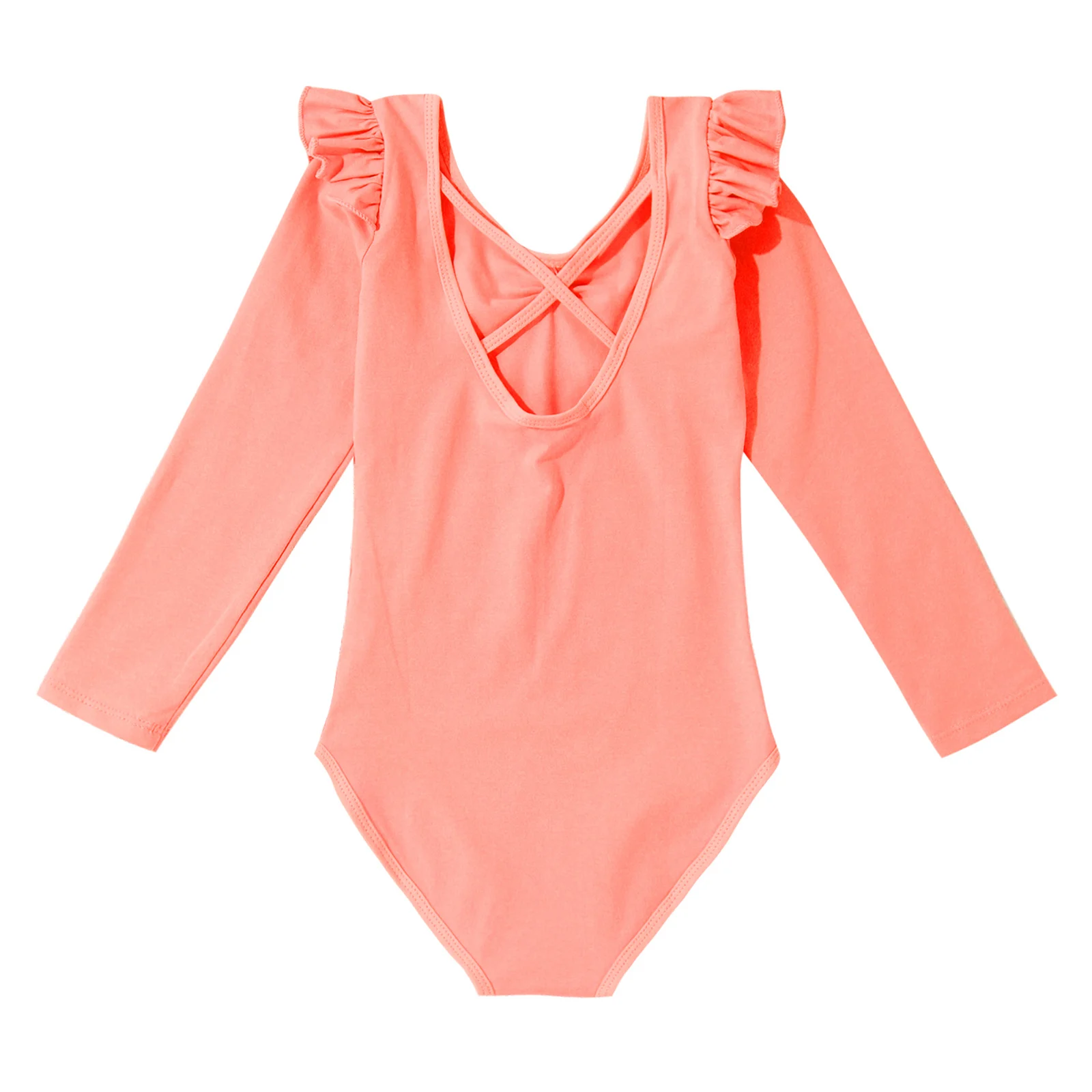 Children Girls Gymnastics Leotards Dancewear Ballerina Dance Clothing Long Sleeve Leotards Bodysuits Kids Ballet Dance Jumpsuit