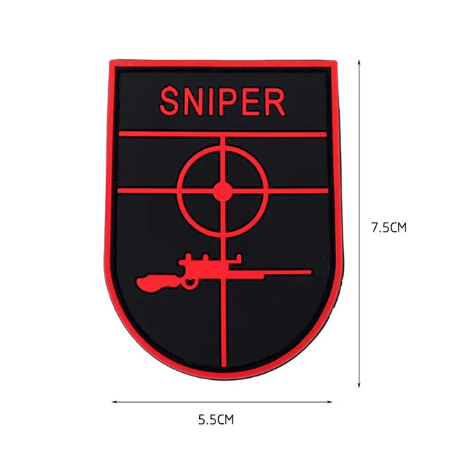 Черный медведь Снайпер Охотник череп тактический боевой дух армии резиновая нашивка Снайпер медведь Логотип Пейнтбол страйкбол нашивка значок - Цвет: Sniper red