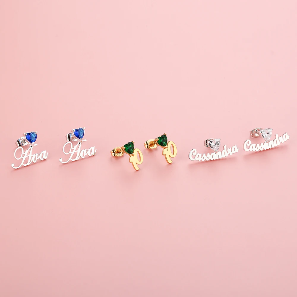 

Lateefah Personality Earrings Name Letter Stud Earrings For Glirs Fashion Custom Name Piercing Earrings Nameplate Jewelry