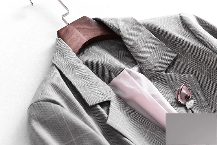 

Jd64 2019 Autumn New Handsome-Style ~ Korean-style British-Style Suit Casual Plaid Cropped Jacket