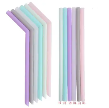 

Silicone Drinking Straw Multi-color Reusable Silicone straw Folded Bent Straight Straw Home Bar Accessory silicone tube SN2207