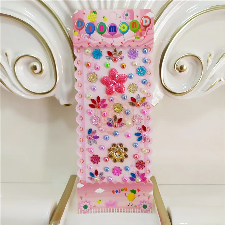 8  Colorful Rhinestones Starfish Flower Sticker Diy Jewelry Pineapple Lip Resin Diamond Sticker For Women Phone Nails Decor