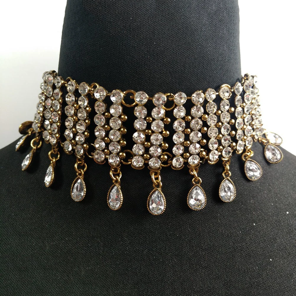 Европейская и американская мода, женские Стразы, короткое ожерелье ...