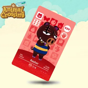 

029 Rasher Animal Crossing Card Amiibo Cards Work for Switch NS 3DS Games