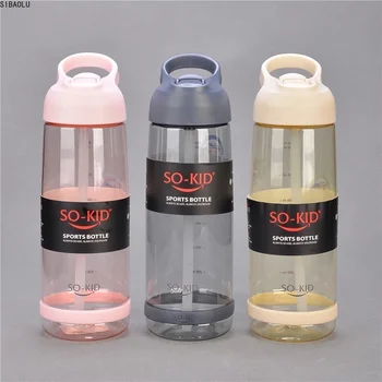 

550ml/800ml/1000ml Sports Water Bottle With Straw Portable Sport Fitness Bottles Cute Kids Baby Drinkware Waterbottle