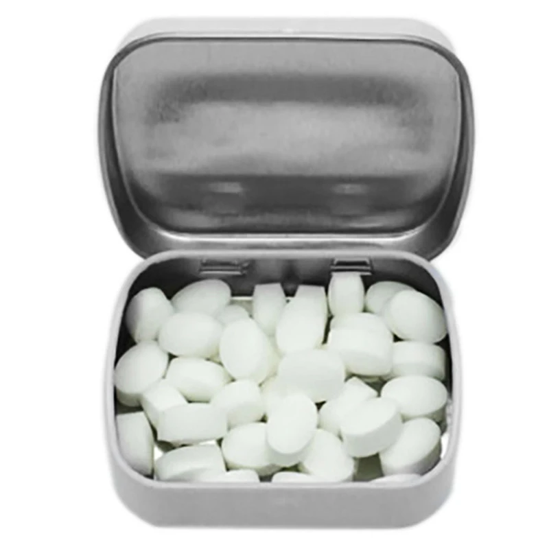 1PCS Portable Travel Silver Metal Rectangle Pill Box Case Drug Holder Medicine Tablet Capsule Box Container Storage