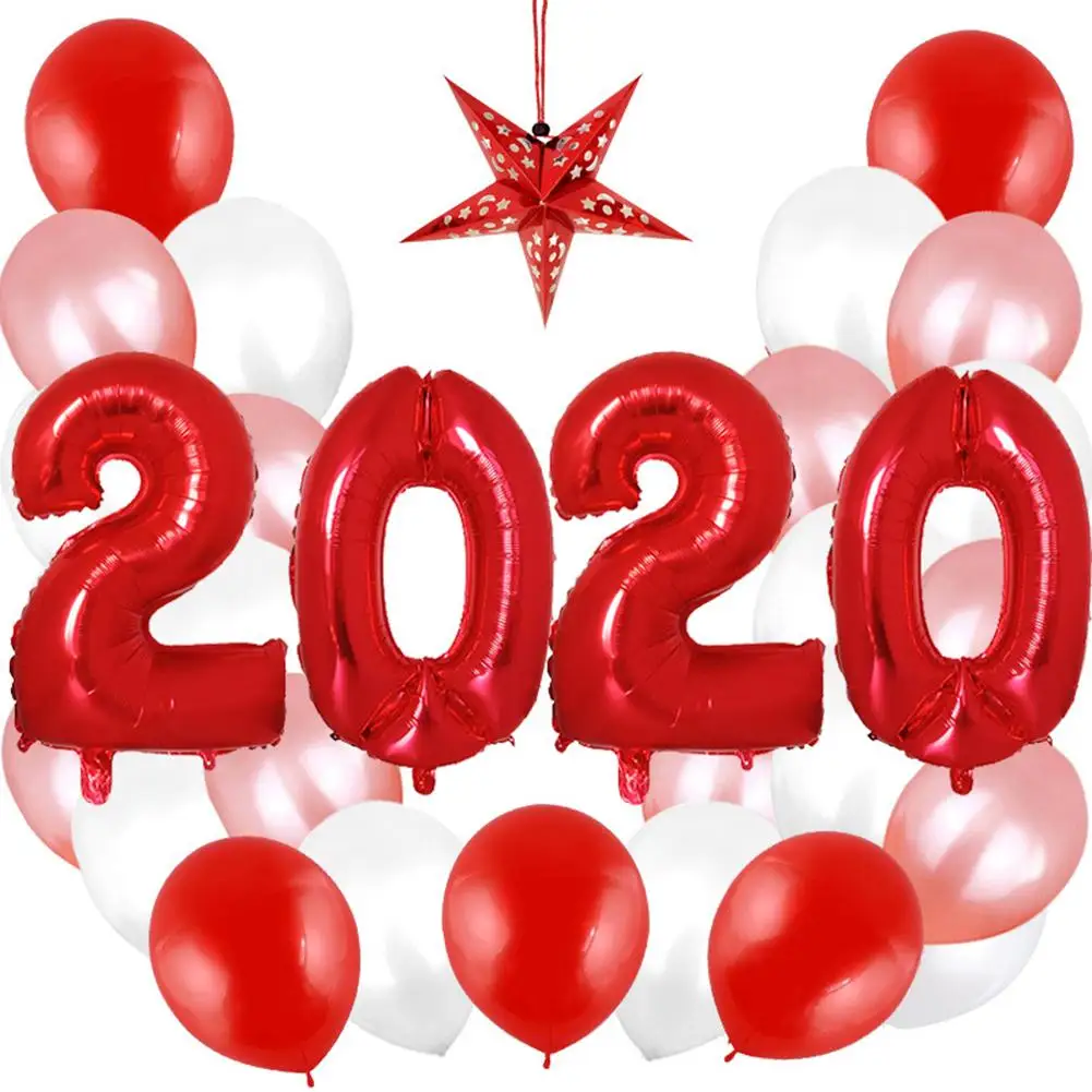 New Year 2020 Balloon 32 Inch Digital Aluminum Party Decoration Air 12 Print | Дом и сад