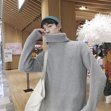2020 New Knit Sweaters Korea Men'S Turtleneck Long Sleeves Autumn Winter Pullover Knitted O-Neck Plus OverSize 5XL Sweater Men