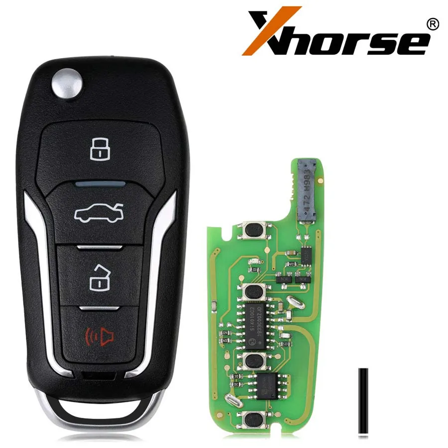Супер удаленный ключ Xhorse VVDI2 XEFO01EN для Ford Style Flip 4 кнопки Тип встроенный супер чип 1