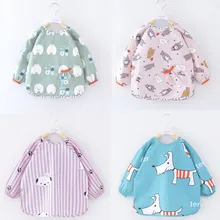 Детские банданы нагрудники милые Мультяшные детские нагрудники водонепроницаемые Младенцы едят детей рисунок передник с длинными рукавами ребенка самокормления нагрудник