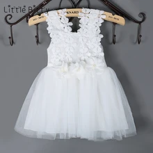 Летнее белое кружевное платье с цветочным рисунком для малышей Детские платья-пачки Vestidos Infantis, платья для маленьких девочек вечерние платья для девочек
