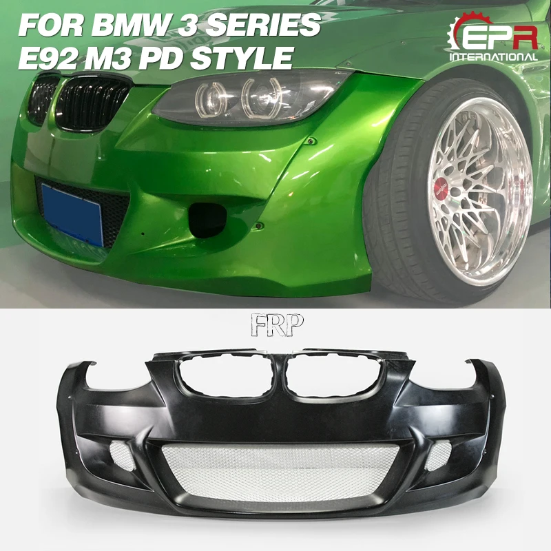 Углеродное волокно/Стекловолокно передний бампер для BMW E92 M3 PD стиль широкий
