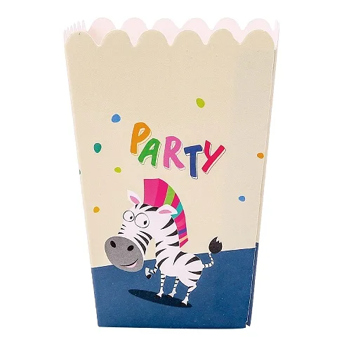 Новые Вечерние салфетки с рисунками животных, одноразовая посуда, детская игрушка в ванную, товары для свадьбы, дня рождения - Цвет: popcorn box 6pcs