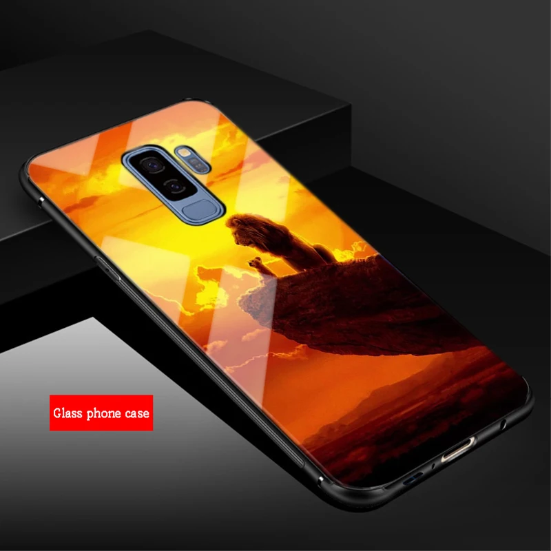 Король Лев для samsung Galaxy NOTE 8 9 S8 S9 S10 плюс A6 A6S A8 A8P J6 J8 чехол из закаленного стекла для телефона