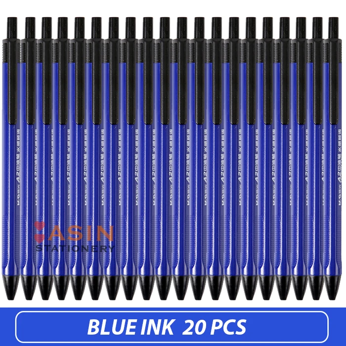 M&G, 40 шт., 0,7 мм, черная шариковая масляная ручка, пластиковая гелевая нейтральная многофункциональная шариковая ручка для школы, канцелярские принадлежности - Цвет: 20pcs blue