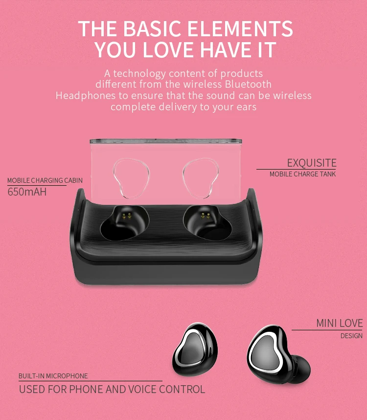 Новая TWS bluetooth-гарнитура для зарядки, Спортивная 5,0 Беспроводная bluetooth-гарнитура и двухушная гарнитура hd