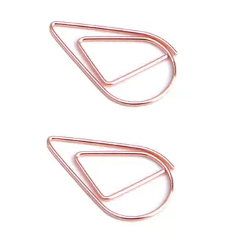 

205 Pcs Rose Gold Cute Paper Clips, Smooth Drop-Shaped Paper Clips for Office School Student - 200Pcs 25Mm & 5Pcs 50Mm