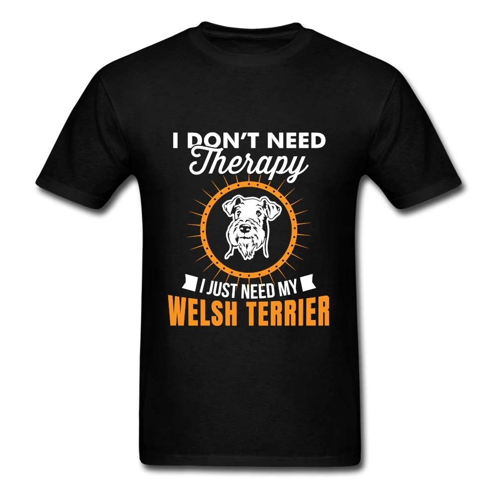 Футболка с надписью Welsh Terrier Dog простые мужские футболки хлопковая футболка