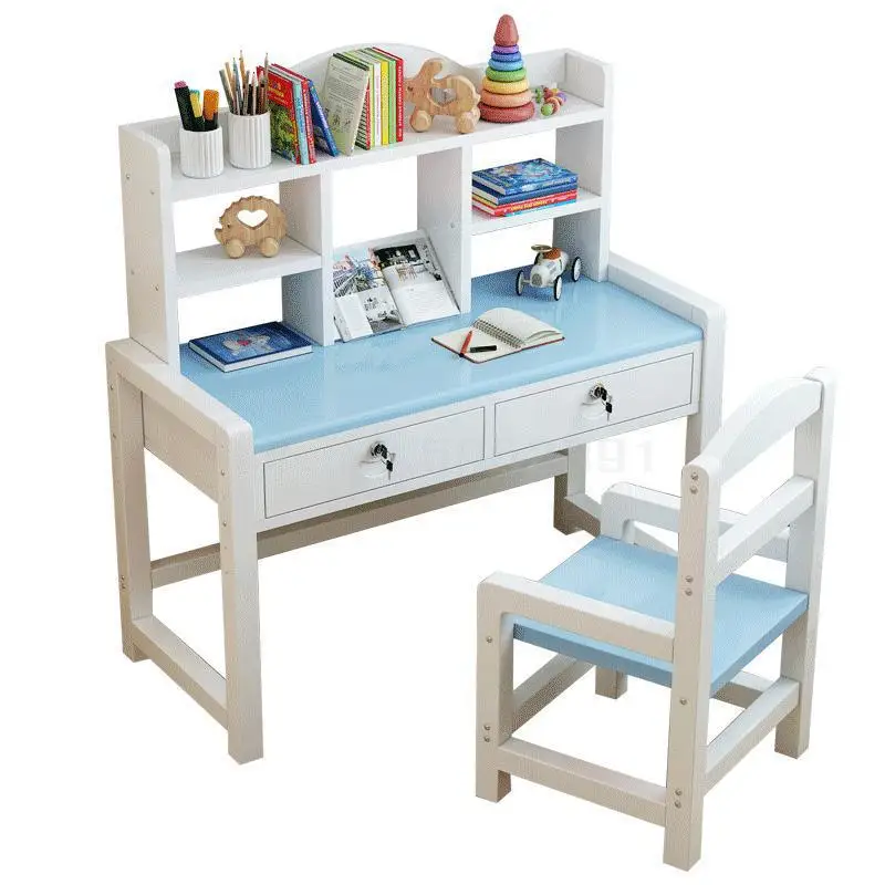 wooden childrens desk and chair