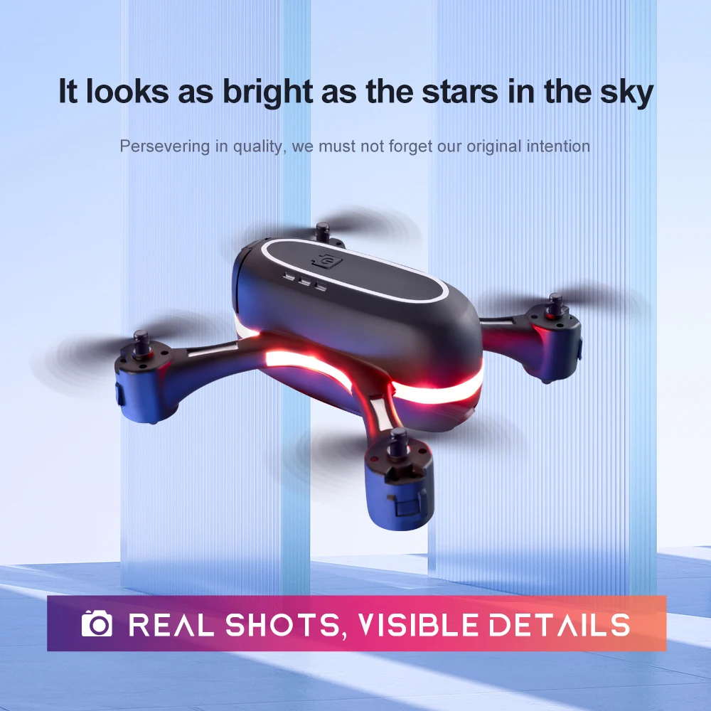 2021 New Toys Mini Drone Rainbow LED Dynamic Light Remote Control Helicopter Toy RC Quadcopter Aerial Photography HD Dual Camera syma remote control