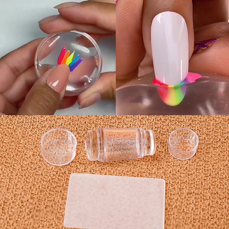 Silicone Clear Jelly Nail Art Stamping Kit Transparent Double Head Gel Nail  Stamper Scraper Set Polish Design Manicure Tool - Nail Templates -  AliExpress