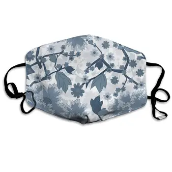 

Japanese Garden Gold Flower Plant Washable Reusable Mask, Cotton Anti Dust Half Face Mouth Mask For Kids Teens Men Women With