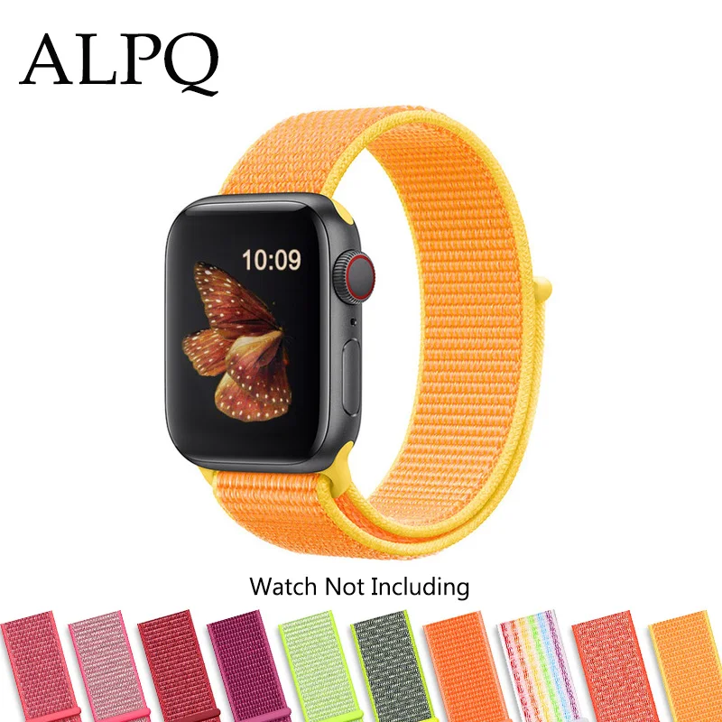 

ALPQ Nylon Loop Strap Band For Apple Watch 3 2 1 38mm 42mm Soft Breathable Replacement Strap Pulseira For iwatch 4 40mm 44mm
