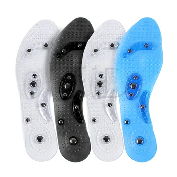 EiD Unisex Magnetic Massage Insoles Foot Acupressure Shoe Pads Therapy Slimming Insoles for Weight Loss Transparent Black Blue - Thumbnail 2