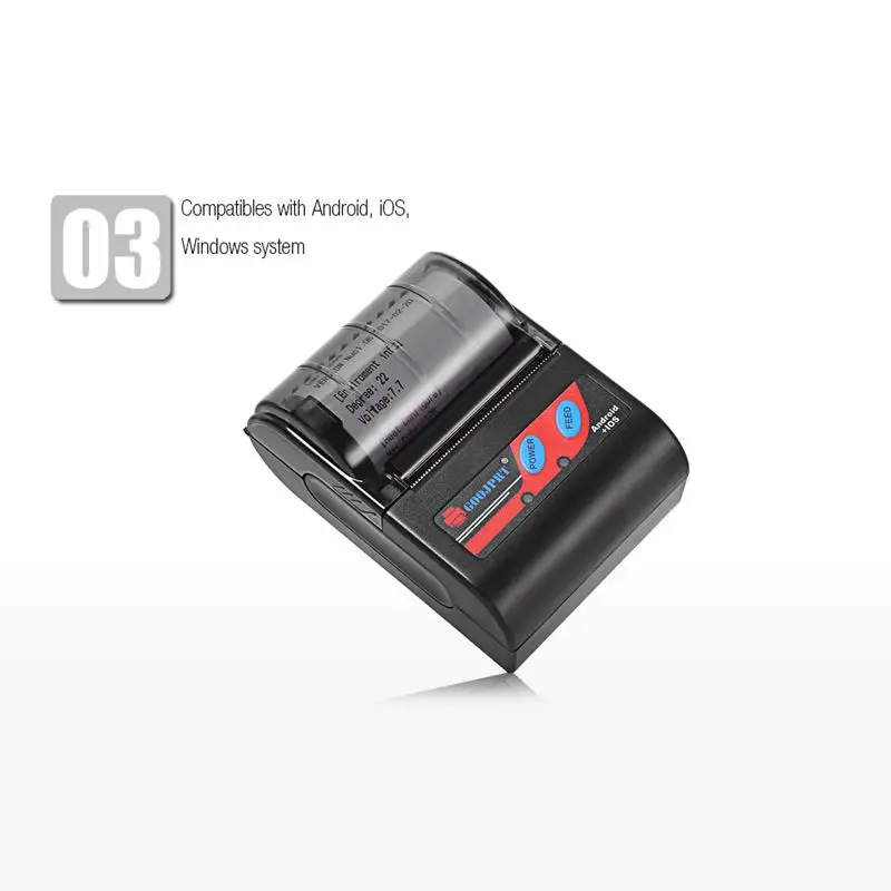 HOT-Goojprt Mtp-Ii 58 мм Bluetooth термопринтер портативный беспроводной чековый аппарат для Windows Android Ios Eu Plug