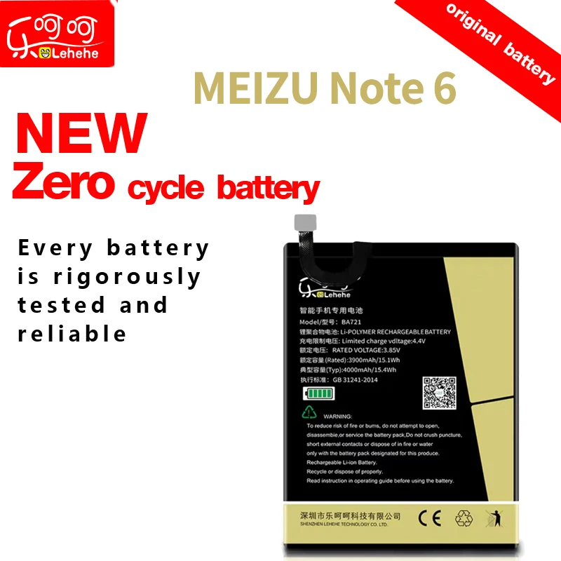 

BA721 for Meizu note 6 battery 4000 mAh baterнa Lehehe 100% Official original battery with Free dismantling tools