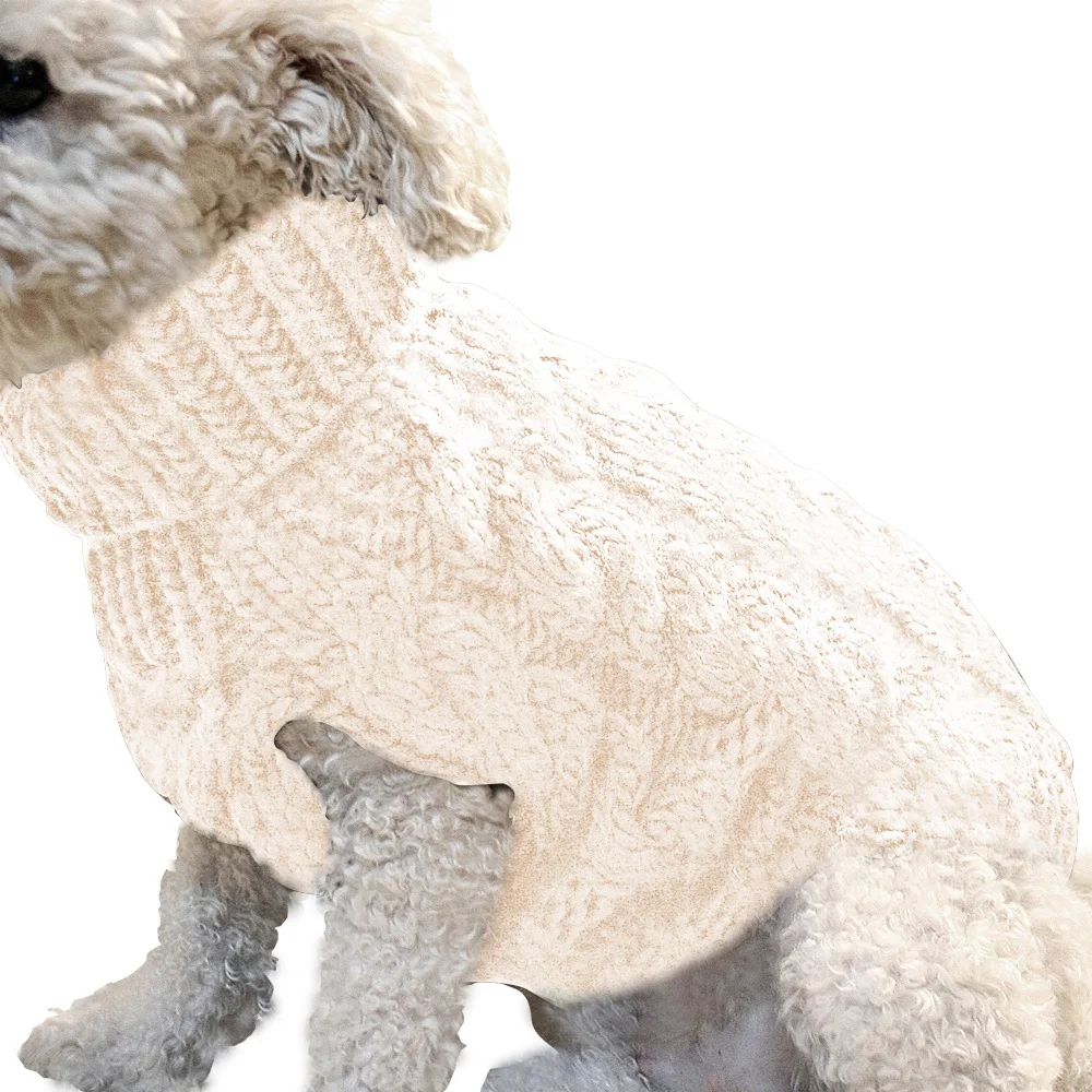 Весна и осень свитер для домашних животных Одежда для собак маленьких и средних размеров вязаная тонкая одежда для собак - Цвет: Белый