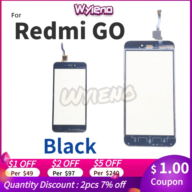 Черный сенсор для Xiaomi Redmi Go сенсорный экран дигитайзер стеклянная сенсорная