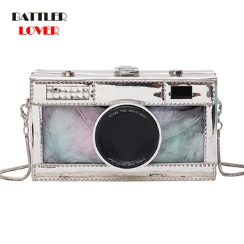 

Small Camera Shape Bags for Women 2020 Luxury Handbags Designer Box Shape Travel Purse Chains Shoulder Messenger Flaps