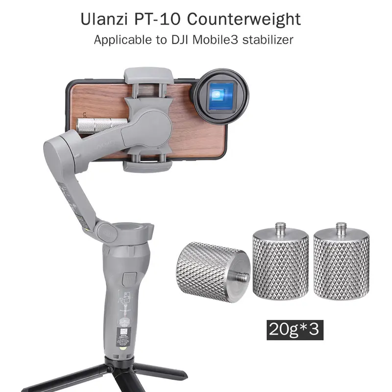 

Ulanzi 60g Osmo Mobile 3 Counterweight Gimbal Accessories 2 Counter Weight for Blancing Moment Anamorphic Lens