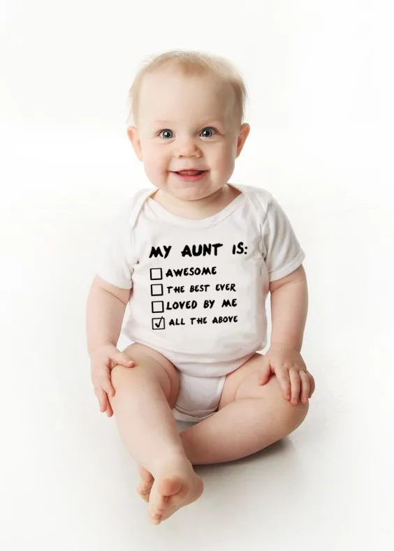 

My Aunt Is All The Above Summer Newborn Cooton Romper Infant Baby Unisex Funny Jumpsuit Toddler Boys Girls Playsuit Outfits
