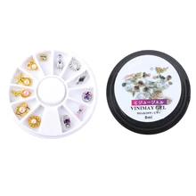 1 шт 8 г бутылка замачиваются супер УФ гель Стразы для украшения ногтей прозрачный клей и 12 шт 5 мм наклейки для дизайна ногтей Наклейка 3D A