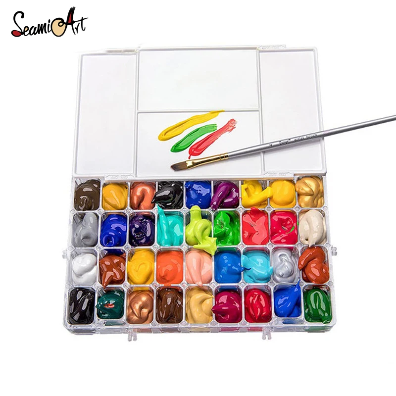 

Seamiart 24/36 Grid Moisturizing Watercolor Painting Palette Professional Artist Water Color Palette for Painting Art Supplies