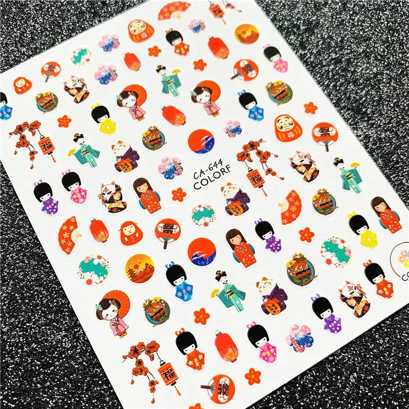 

CA series Doll series 3D Back glue Self-adhesive Nail art Nail sticker tool Sliders For Nail Decals