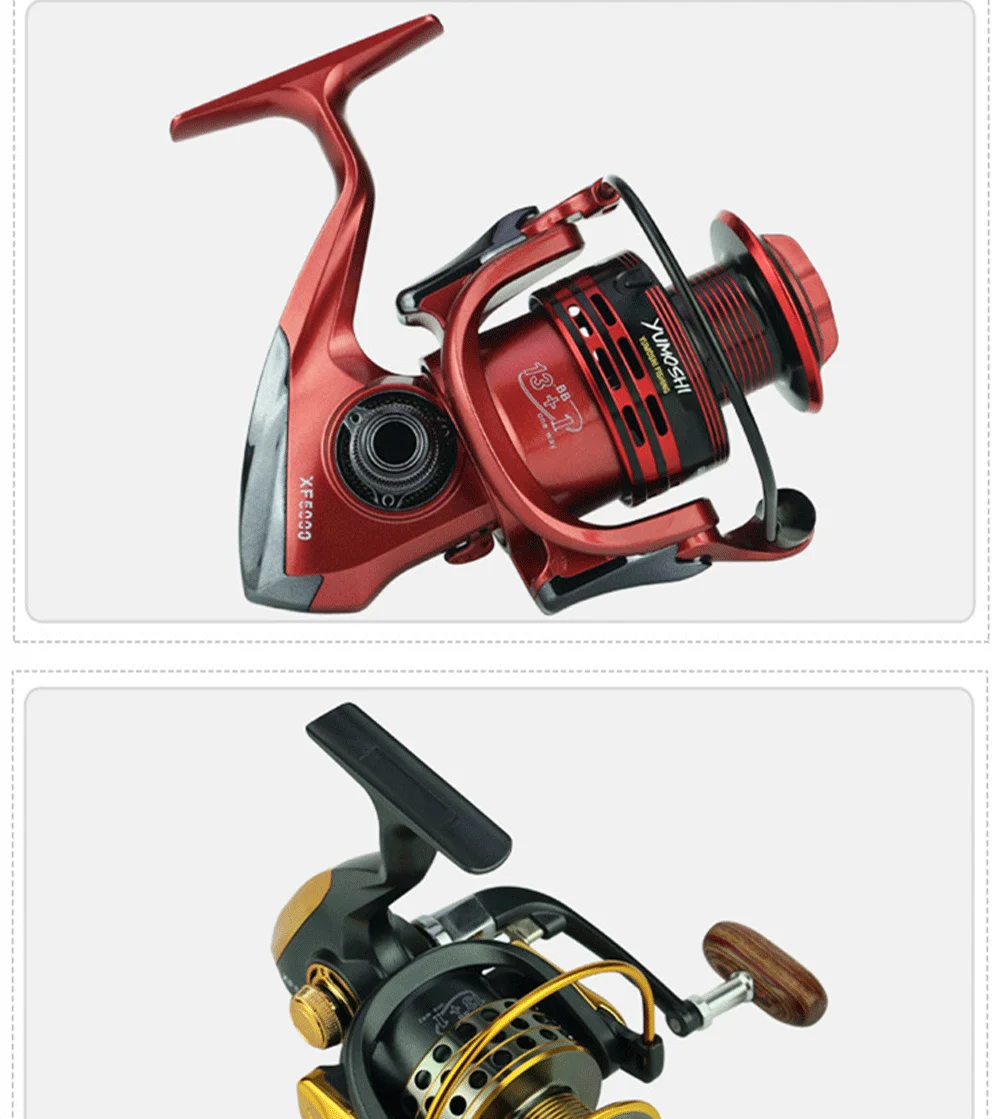 Fishing Reels 13+1BB 5.5:1 Metal spool fish feeder baitcasting spinning reels mlinete carretilha Sea Rock lure type fishing XF