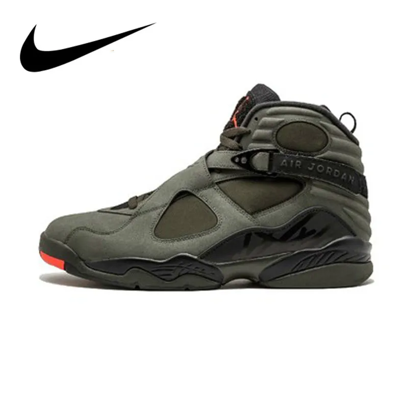 Оригинальные оригинальные мужские баскетбольные кроссовки FLIGHT Air Jordan 8 в стиле ретро, удобные спортивные уличные кроссовки 305381