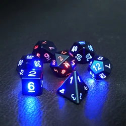 7 Pçs/set Festa Luminosa Brinquedo Dados DND Dados D & D Dados D4 D6 D8 D10 D % D12 D20 Poliédrica Dos Jogos Eletrônicos Cortam o Jogo para Jogos de Mesa