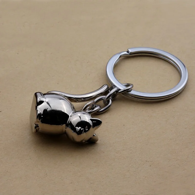 pçs adorável animal chaveiro gato sorte coletor chaveiro para homem feminino gatinho portachiavi chaveiro llaveros saco charme