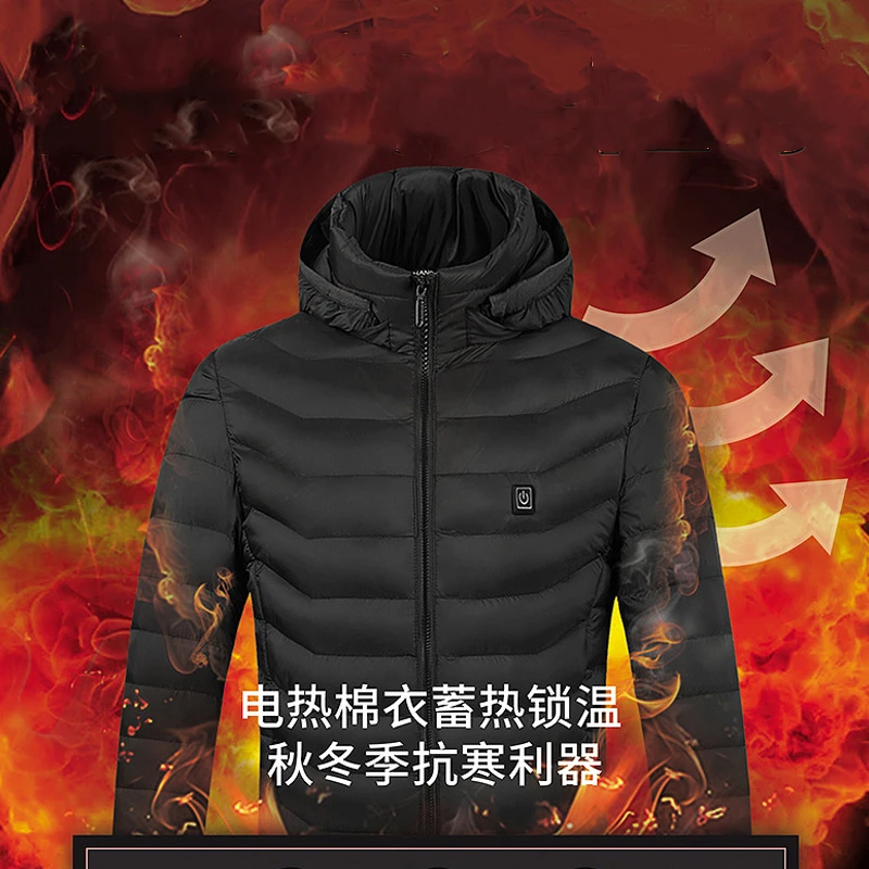 9 Areas Heated Jacket USB Men's Women's Winter Outdoor Electric Heating Jackets Warm Sports Thermal Coat Clothing Heatable Vest fleece jacket cotton jacket down jackets