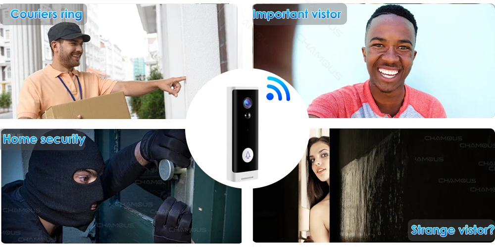 Tuya WiFi Doorbell Camera 1080P HD Battery Video Door Bell Smart Home Night View Security Protect APP Control Alexa Google front door intercom