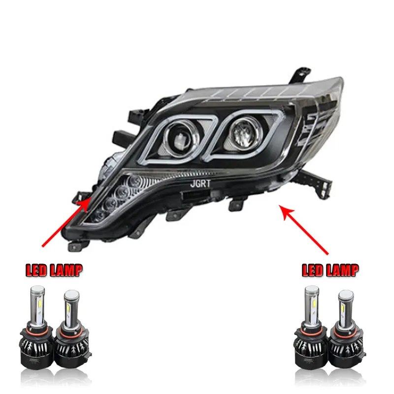 ALL LED version Автомобильный стиль светодиодный фары для Toyota prado 2013- для prado Головной фонарь светодиодный DRL Объектив двойной луч H7 HID Xenon bi xenon объектив - Цвет: ALL LED version