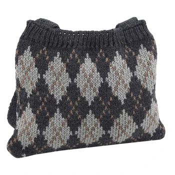 

Children Knitted Bag 2020 New Lattice Shoulder Bags Hand-Woven Bag Girls Large-Capacity Lattice Handbags Fashion